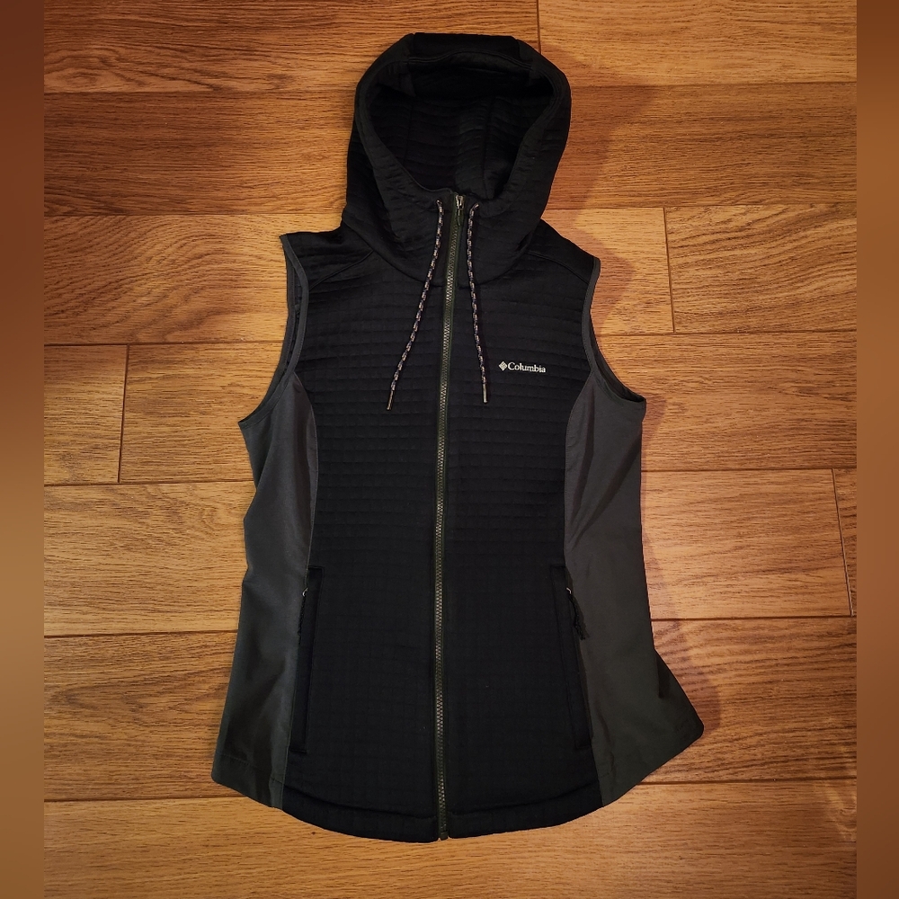 Columbia Omni-Shield Activewear Hooded Zip-Up Vest Black Small